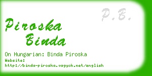 piroska binda business card